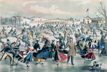 The Skating Pond, Published by Currier and Ives, New York, 1862